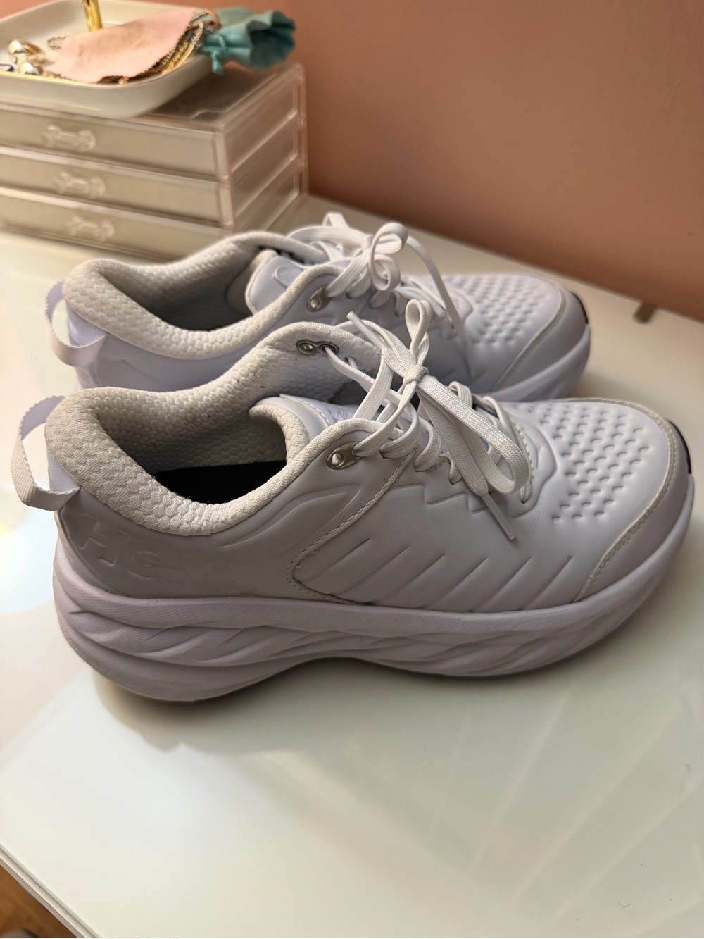 Women’s Hoka White Athletic Sneakers - Comfortable Everyday Trainers